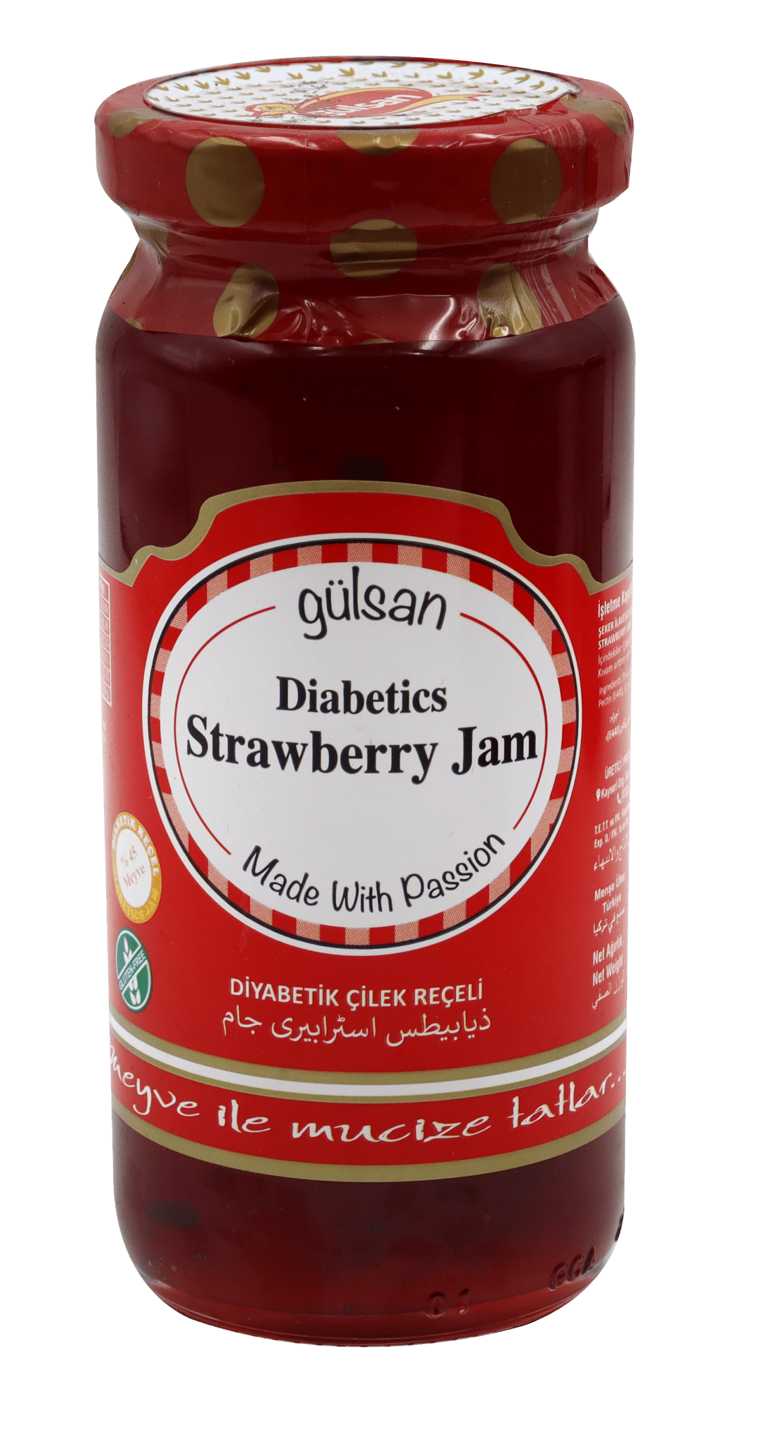 DİYABETİK ÇİLEK REÇELİ 280g - gulsangıdab2c