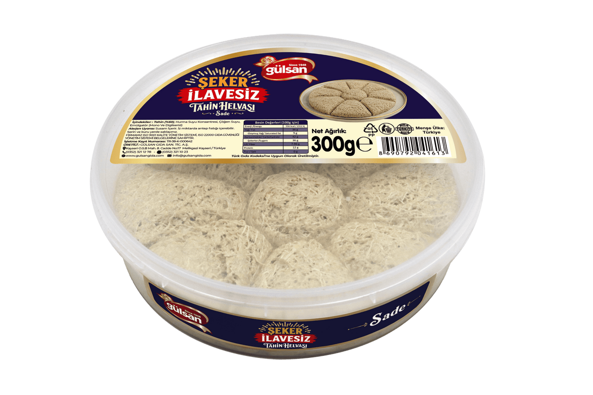ŞEKER İLAVESİZ TAHİN HELVA 300g - Gülsan Gıda